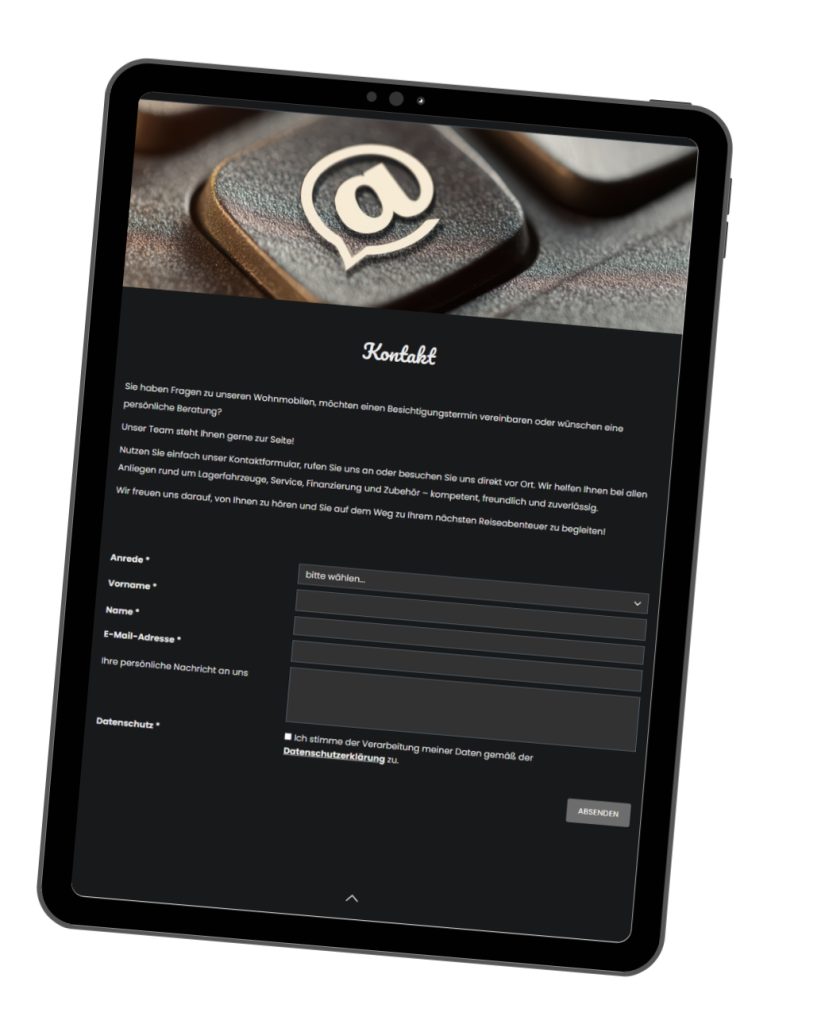 Tablet Kontakt Formular
